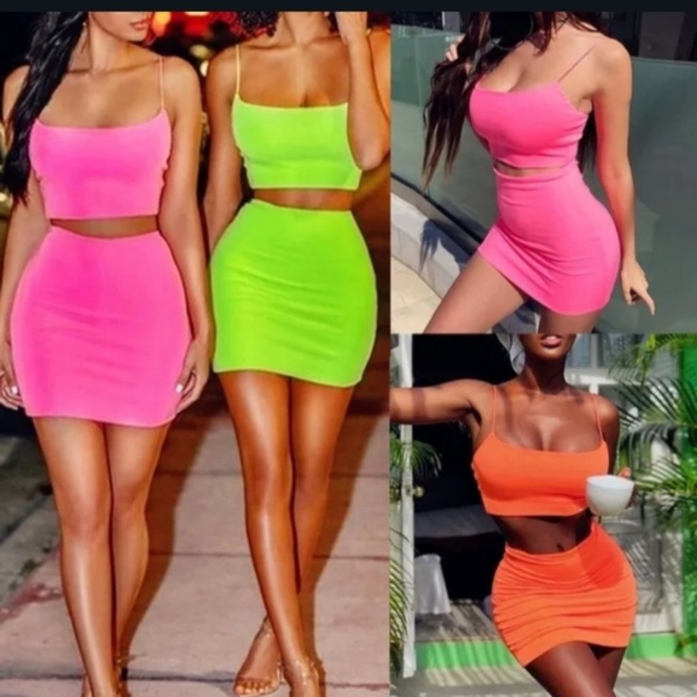 2pc Neon Pink set